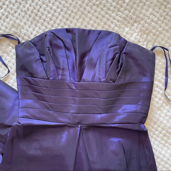 Strapless Purple Prom Dress - Picture 2 of 9